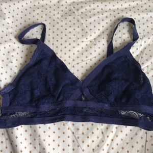 Blue lace mesh bralette